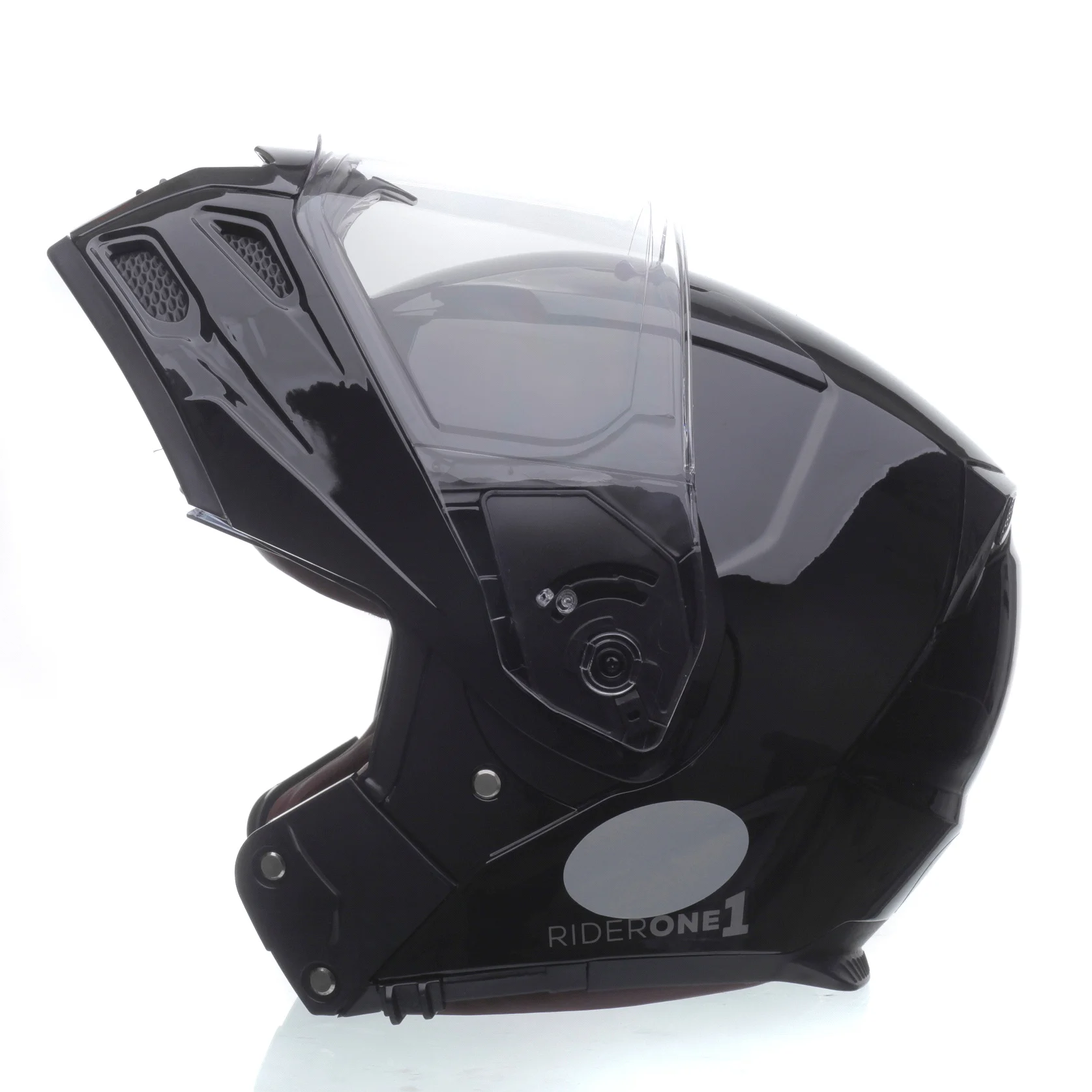Capacete Lucca Escamoteável Rider One 1 Preto Brilhante
