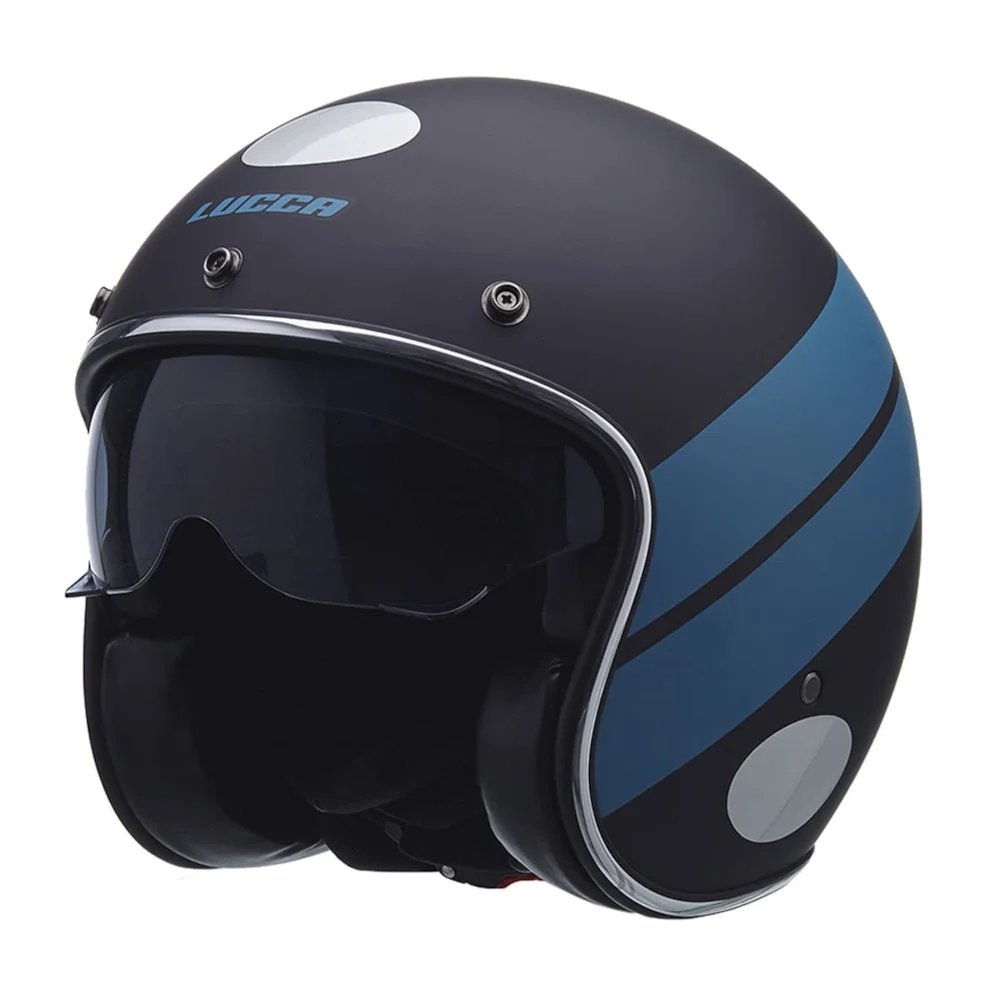 Capacete Lucca Sublime Blue Stripe + Viseira Solar