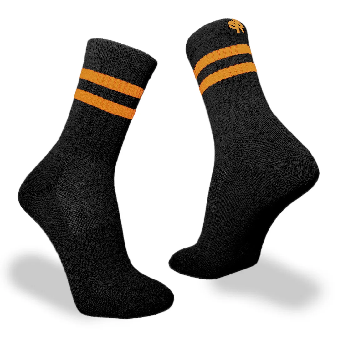 Meia Esportiva Cano Longo Telada – Preta com Laranja